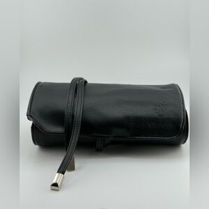 Younique Black & Purple Makeup Brush Roll Organizer w/ Zipper Pouch